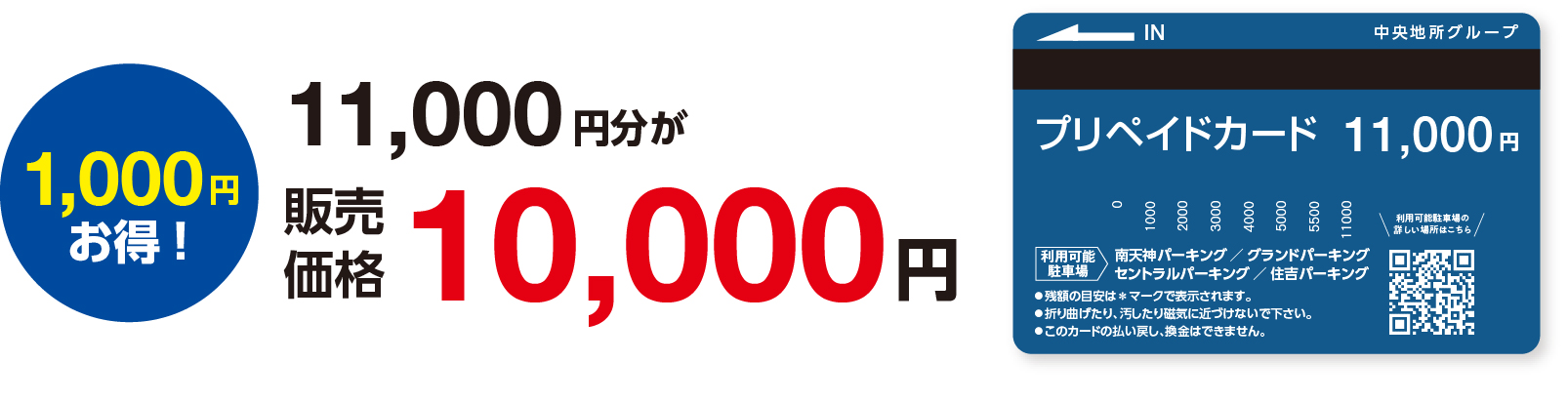 プリペイドカード5,300円分が販売価格5,000円